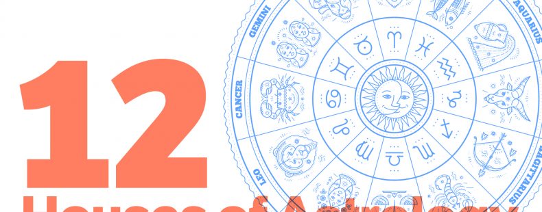 12 houses of astrology red text plus chart
