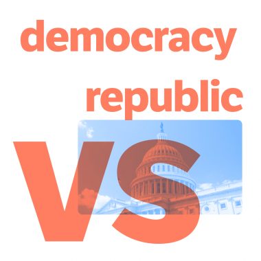 democracy vs republic, congress image as background
