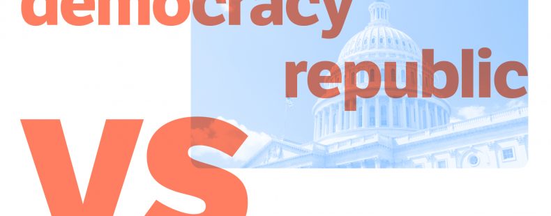 democracy vs republic, congress image as background