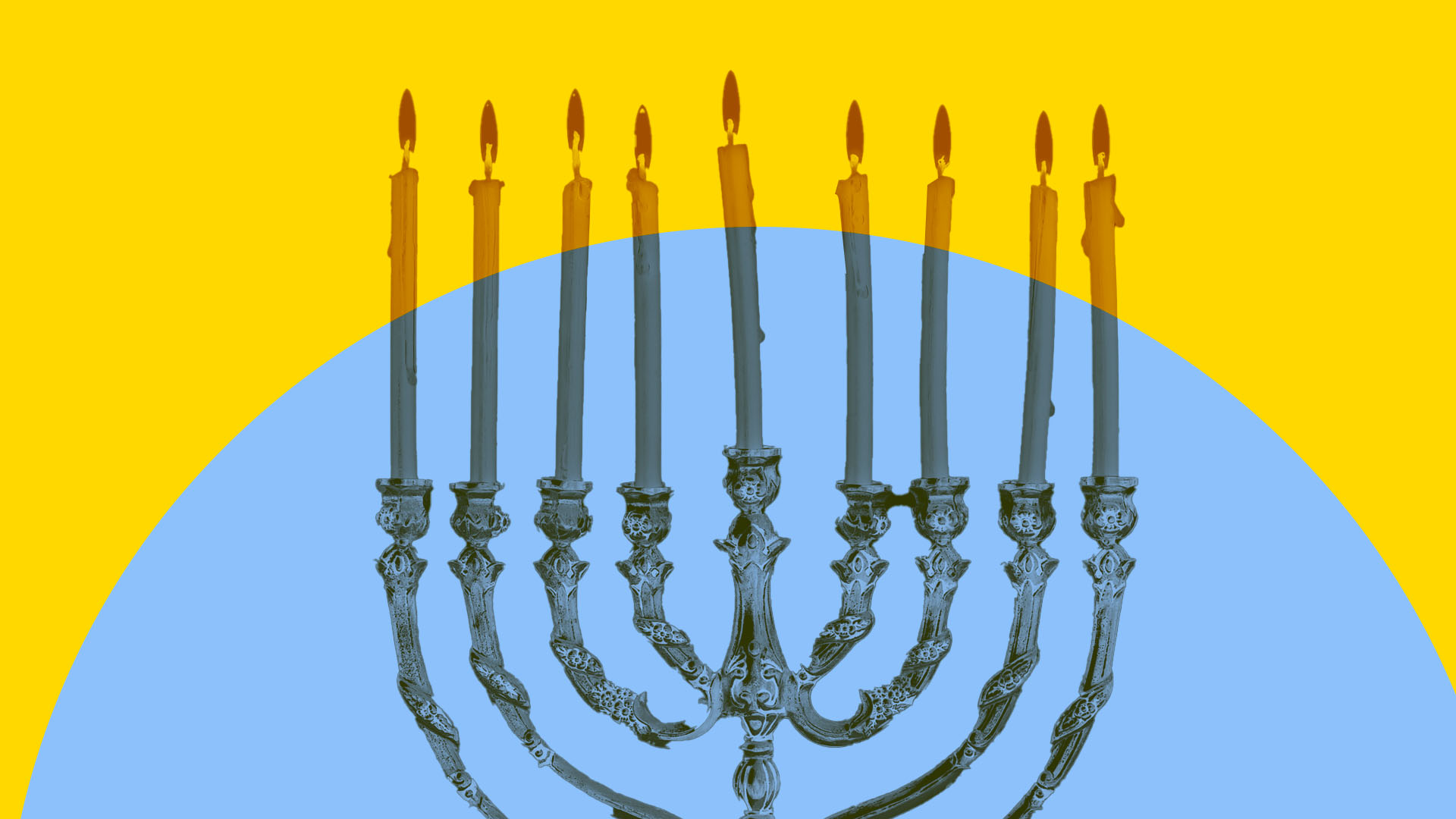 Edit for free this Hand-drawn Cute Hanukkah Zoom Background template online