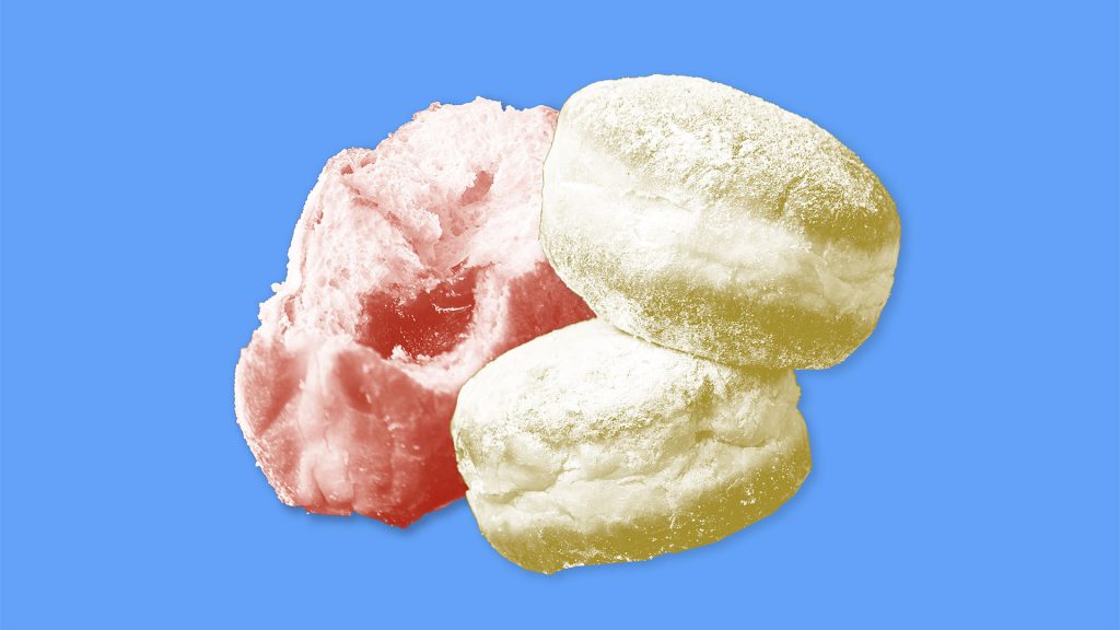 Hanukkah Food; blue background