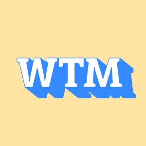 blue white text WTM