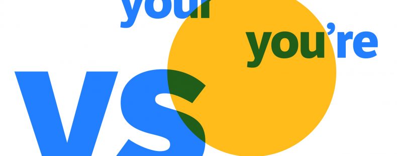 your vs you're blue text