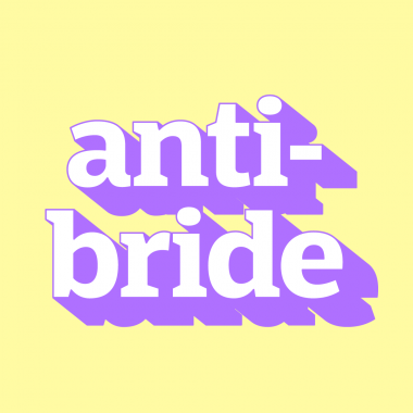 text anti bride; yellow background