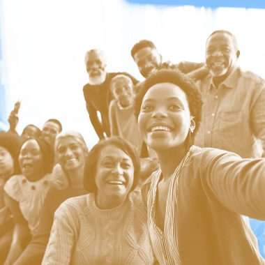 African American family selfie