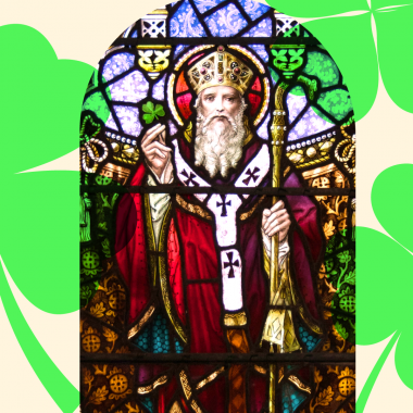 St Patrick stained glass