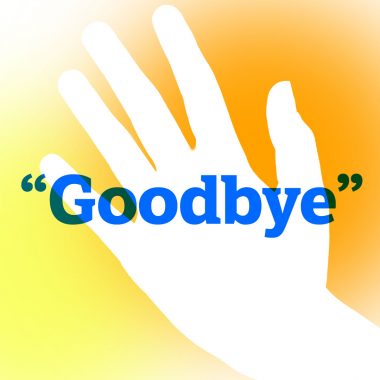 goodbye with waving hand