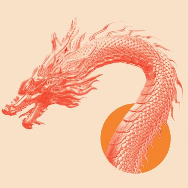 dragon, red/orange